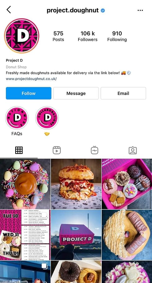 project doughnut example of social media marketing