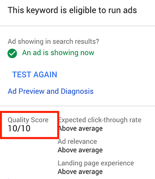 Quality Score Example