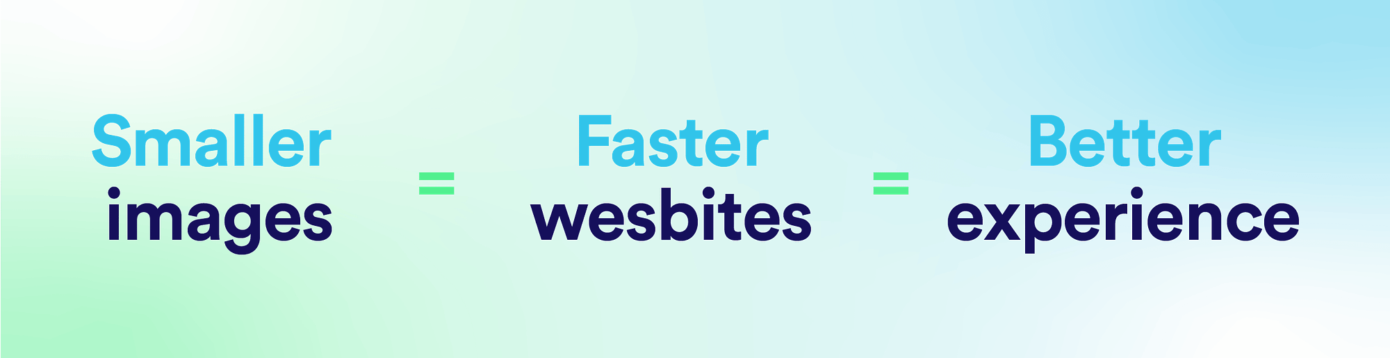 smaller images = faster websites = better experience
