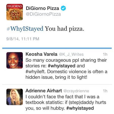 Tweet from DiGiorno Pizza